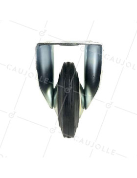 Roulette industrielle fixe en caoutchouc noir diamètre 160 mm