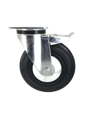 Roulette à platine et frein en caoutchouc diamètre 200mm