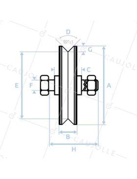 Ruota DI PORTALE DIAMETRO 60 MM PER RAIL TRIANGOLARE UNIVERSALE CARICO 250 KG ASSE 10 MM