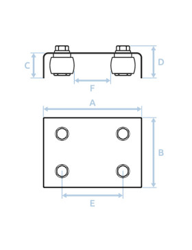 GUIDA PER PORTA SCORREVOLE DA 28 MM A 52 MM DI SPESSORE