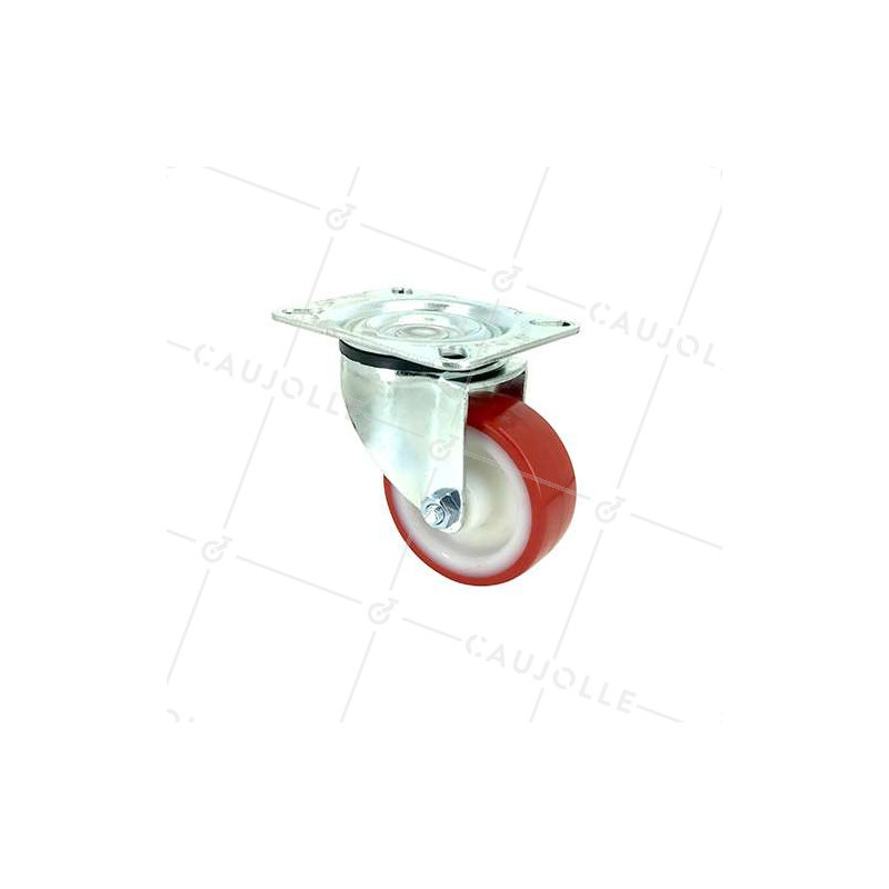 Roulette pivotante en nylon polyuréthane diamètre 80mm