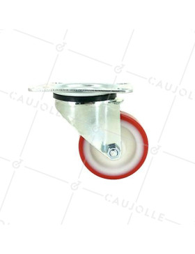 Roulette pivotante en nylon polyuréthane diamètre 80mm