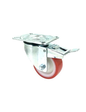 Roulette pivotante à frein en nylon polyuréthane diamètre 80mm
