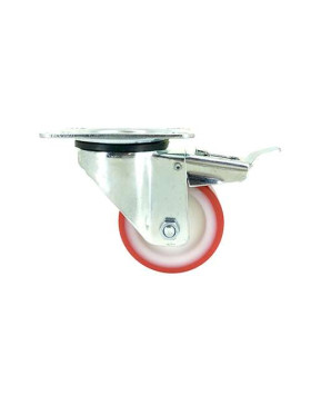 Roulette pivotante à frein en nylon polyuréthane diamètre 80mm