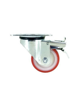 Roulette pivotante à frein en nylon polyuréthane diamètre 80mm