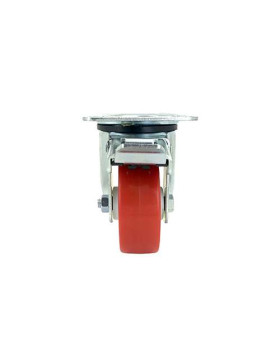 Roulette pivotante à frein en nylon polyuréthane diamètre 80mm