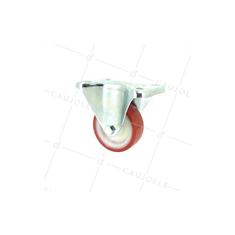Roulette fixe en nylon polyuréthane diamètre 80mm