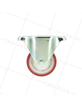 Roulette fixe en nylon polyuréthane diamètre 80mm