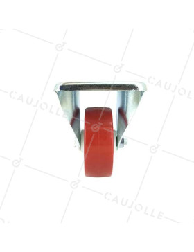 Roulette fixe en nylon polyuréthane diamètre 80mm