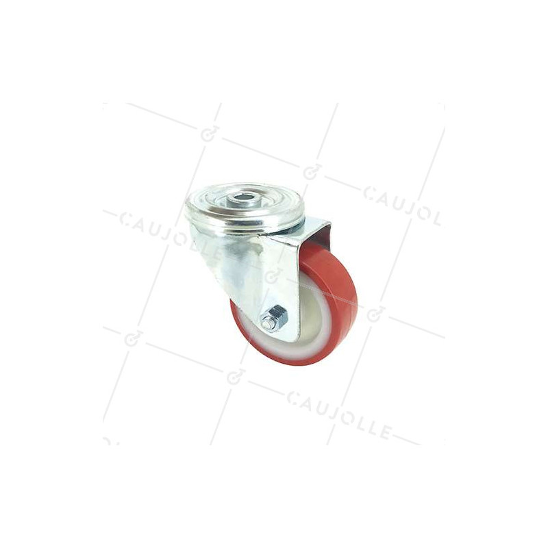 Roulette à oeil en nylon polyuréthane diamètre 80mm