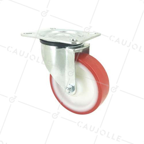 Ruota DI MANUTENZIONE IN POLIURETANO ANTI OLII E GRASSI DIAMETRO 100 MM CARICO 120 KG - S2NP 100 • Caujolle
