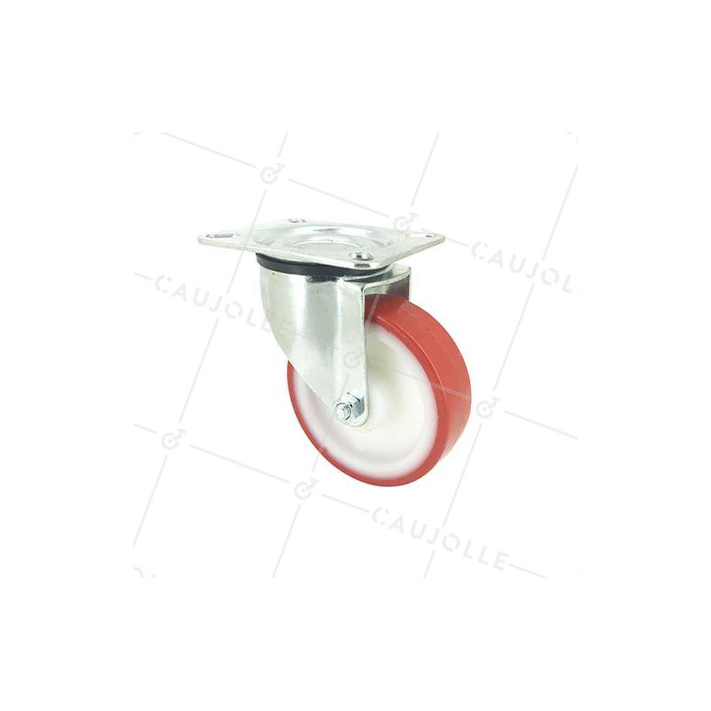 Roulette pivotante en nylon polyuréthane diamètre 100 mm