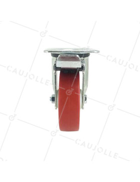 Roulette pivotante à frein en nylon polyuréthane diamètre 100 mm