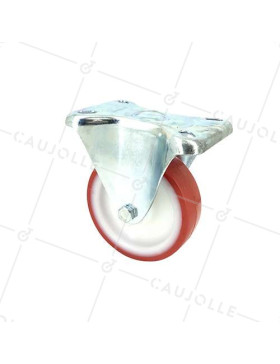 Ruota DI MANUTENZIONE FISSA ANTI OLII E GRASSI ROSSA DIAMETRO 100 MM CARICO 120 KG - S7NP 100 • Caujolle