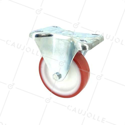 Ruota DI MANUTENZIONE FISSA ANTI OLII E GRASSI ROSSA DIAMETRO 100 MM CARICO 120 KG - S7NP 100 • Caujolle