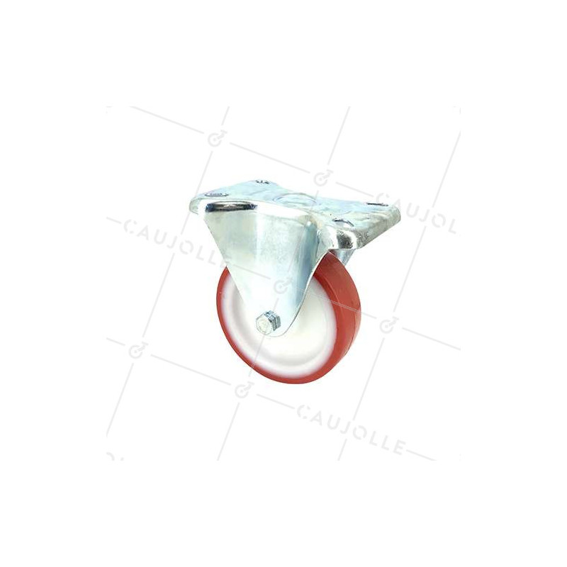 Roulette fixe en nylon polyuréthane diamètre 100 mm