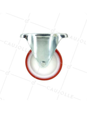 Roulette fixe en nylon polyuréthane diamètre 100 mm