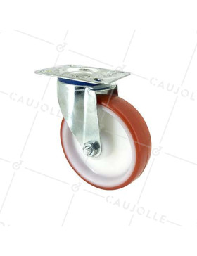 Ruota DI MANUTENZIONE IN POLIURETANO ROSSO DIAMETRO 125 MM CARICO 120 KG - S2NP 125 • Caujolle