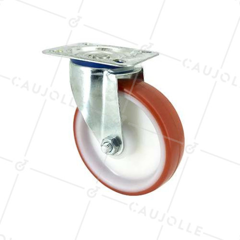 Ruota DI MANUTENZIONE IN POLIURETANO ROSSO DIAMETRO 125 MM CARICO 120 KG - S2NP 125 • Caujolle