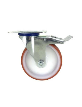 Roulette pivotante à frein en nylon polyuréthane diamètre 125 mm