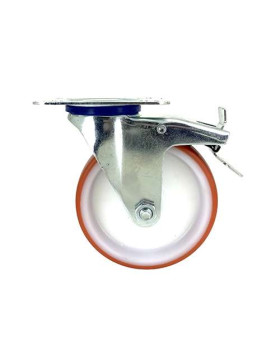 Roulette pivotante à frein en nylon polyuréthane diamètre 125 mm