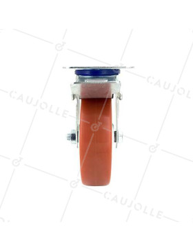 Roulette pivotante à frein en nylon polyuréthane diamètre 125 mm