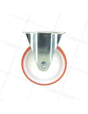Roulette fixe en nylon polyuréthane diamètre 125 mm