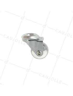 Ruota DESIGN PIVOTANTE A Foro di fissaggio TRASPARENTE FLESSIBILE DIAMETRO 35MM CARICO 35KG A FISSAGGIO DI 10 MM - S140TR 35O