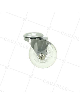 Ruota DESIGN PIVOTANTE A Foro di fissaggio TRASPARENTE FLESSIBILE DIAMETRO 50 MM CARICO 40KG A FISSAGGIO DI 10 MM - S140TR 50O