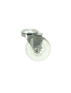 Ruota DESIGN PIVOTANTE A Foro di fissaggio TRASPARENTE FLESSIBILE DIAMETRO 50 MM CARICO 40KG A FISSAGGIO DI 10 MM - S140TR 50O