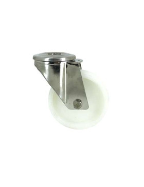 Roulette à oeil en inox avec galet en nylon diamètre 100 mm