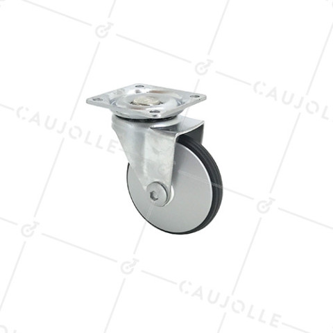 Ruota DESIGN IN ALLUMINIO GRIGIO DIAMETRO 50 MM CARICO 25 KG - METALSTYL 50P • Caujolle