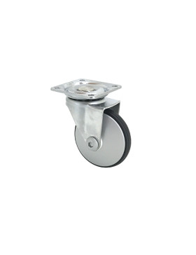 Roulette design en métal et aluminium gris diamètre 50 mm