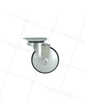 Roulette design en métal et aluminium gris diamètre 50 mm