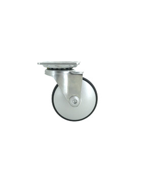 Roulette design en métal et aluminium gris diamètre 50 mm