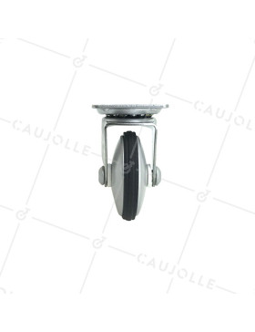 Roulette design en métal et aluminium gris diamètre 50 mm