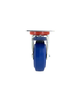 Ruota INDUSTRIALE ELASTICA NON MACCHIANTE A FRENO PER FLIGHTCASES DIAMETRO 100 MM CARICO 120 KG - S2NS100AFBLEUE