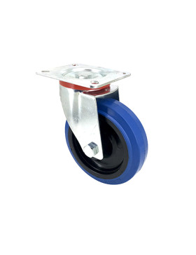 Ruota INDUSTRIALE ELASTICA NON MACCHIANTI PER FLIGHTCASES DIAMETRO 125 MM CARICO 120 KG - S2NS125BLEUE