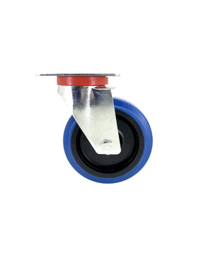 Ruota INDUSTRIALE ELASTICA NON MACCHIANTI PER FLIGHTCASES DIAMETRO 125 MM CARICO 120 KG - S2NS125BLEUE