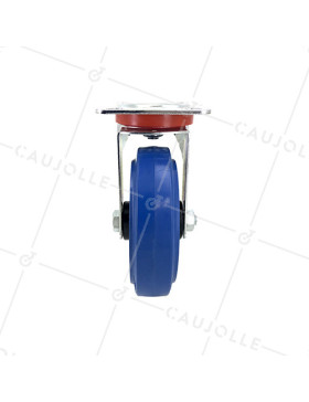Ruota INDUSTRIALE ELASTICA NON MACCHIANTI PER FLIGHTCASES DIAMETRO 125 MM CARICO 120 KG - S2NS125BLEUE