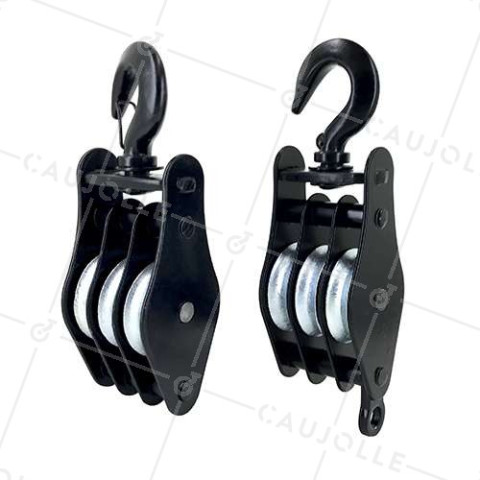 Coppia di guanti da sollevamento per corda di 10 mm di diametro 45 mm carico 150 kg. • Caujolle