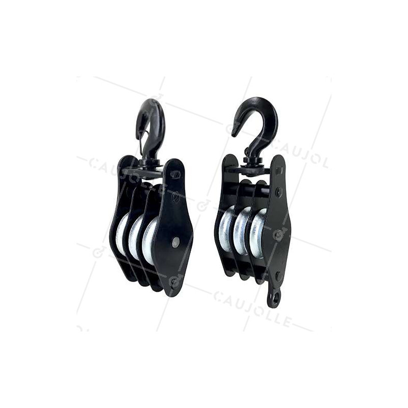 Coppia di guanti da sollevamento per corda di 10 mm di diametro 45 mm carico 150 kg.