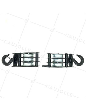 Coppia di guanti da sollevamento per corda di 10 mm di diametro 45 mm carico 150 kg.