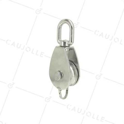 PULLEY SIMPLE IN ACCIAIO INOSSIDABILE MARINO 316 DIAMETRO 50 MM CARICO 750 KG • Caujolle