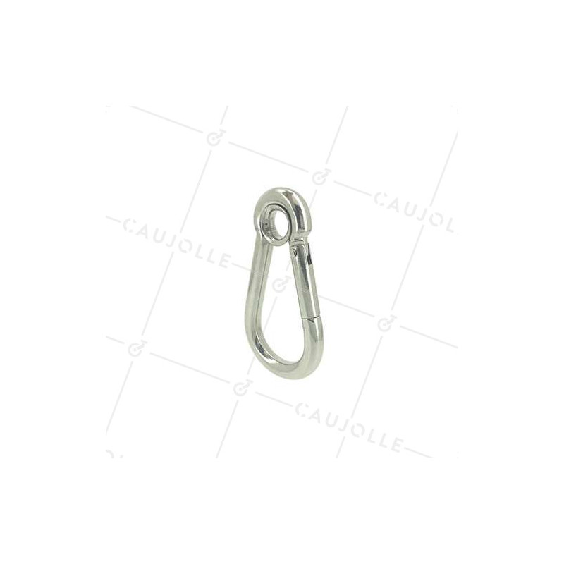 Mousqueton pompier à oeil en inox pour charge de 250 kg