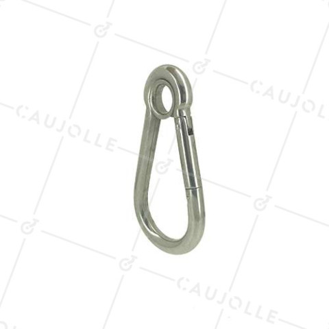 MOUSQUETON COSSE INOX MARINO 316 A Foro di fissaggio DI 16 MM LUNGHEZZA 140 MM CARICO 300 KG • Caujolle