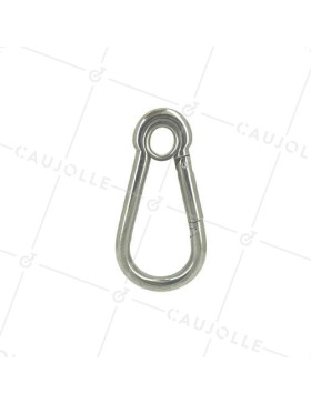 Mousqueton pompier à oeil en inox pour charge de 300 kg