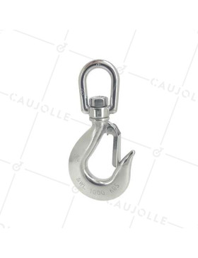 Crochet en inox avec touret pour charge de 1 tonne