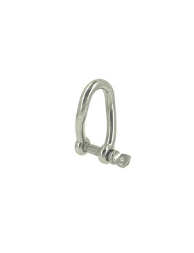 Manille torse en inox avec axe traversant de 10 mm de diamètre
