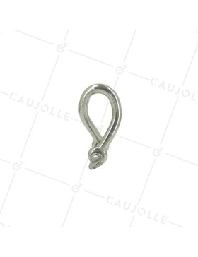 Manille torse en inox avec axe traversant de 10 mm de diamètre